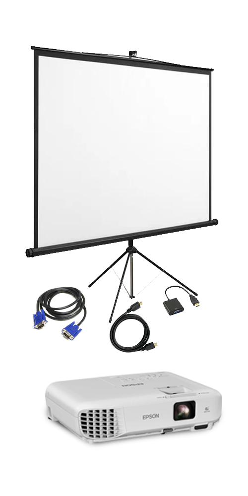 projectors, projector screens, and accessories fo rent