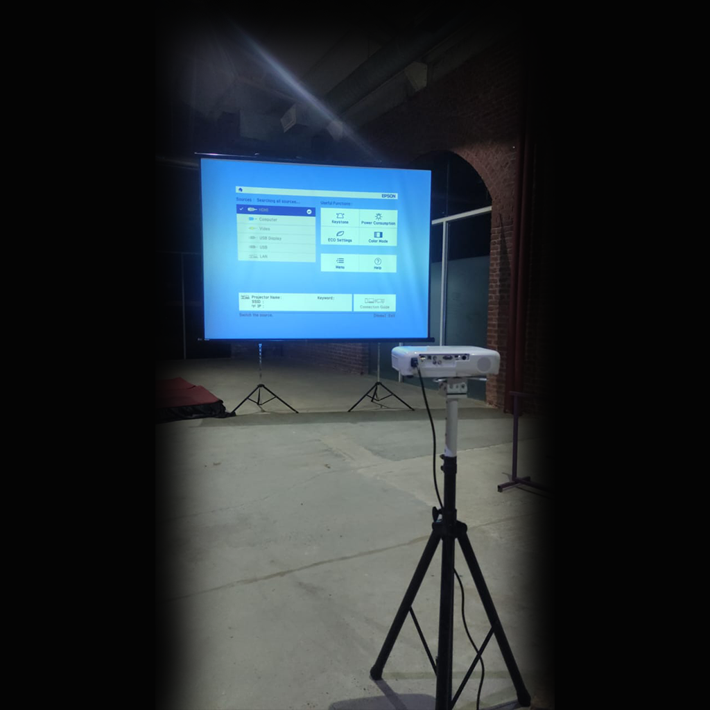 Pre-Shoot projector Setup | 10-Foot Big Screen 2 Projector-rent-10x8
