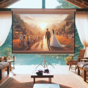 Wedding Pre-Shoot Projection | Small projector Screen