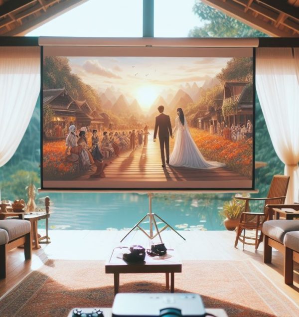 Wedding Pre-Shoot Projection | Small projector Screen